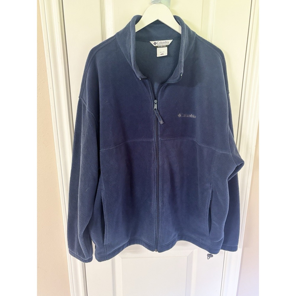 Columbia‎ Men's Full Zip Fleece Jacket Blue Big & Tall 3X Soft Layer